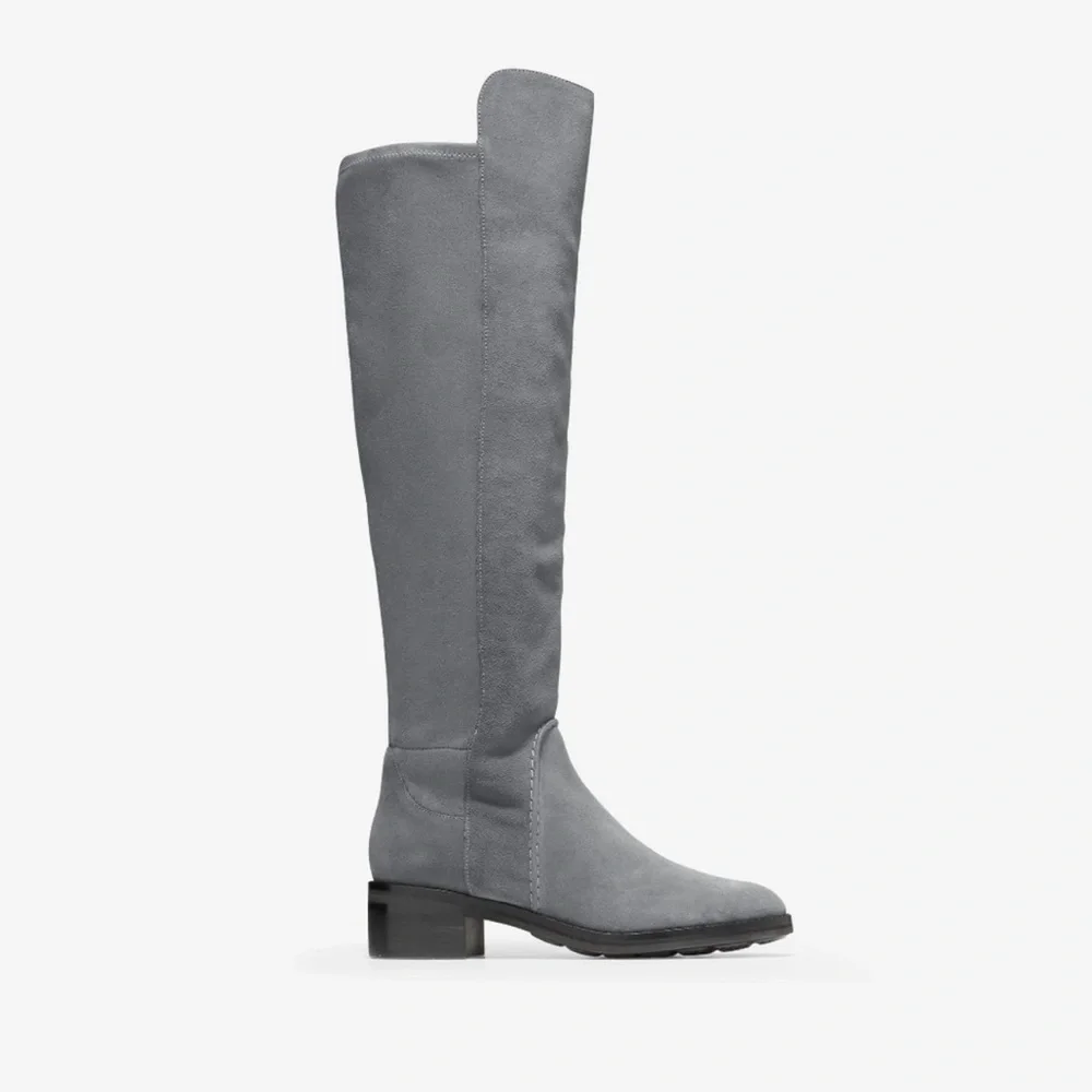 Cole Haan Calgary Water Resistant Suede Over The Knee Boots in Gray Sz 6